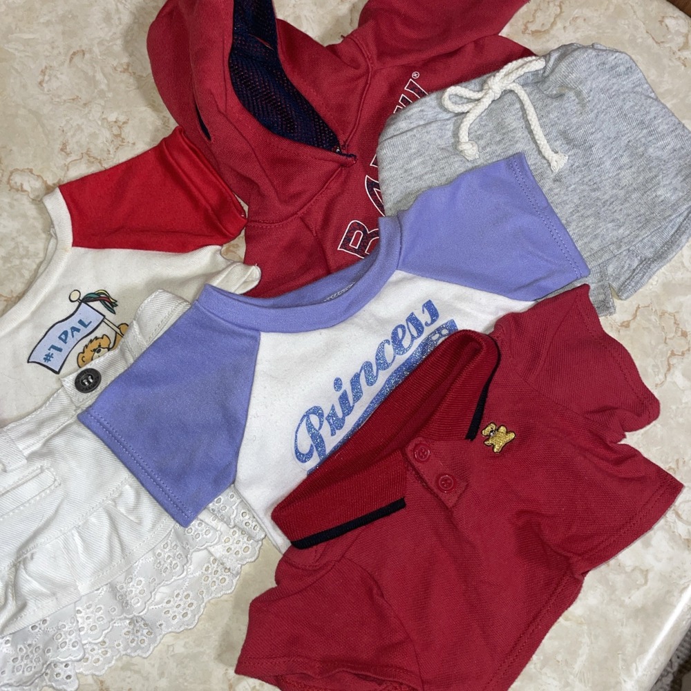 Build a Bear clothing lot (polo, 2 skirts, hooded sweatshirt, 2 tshirts)